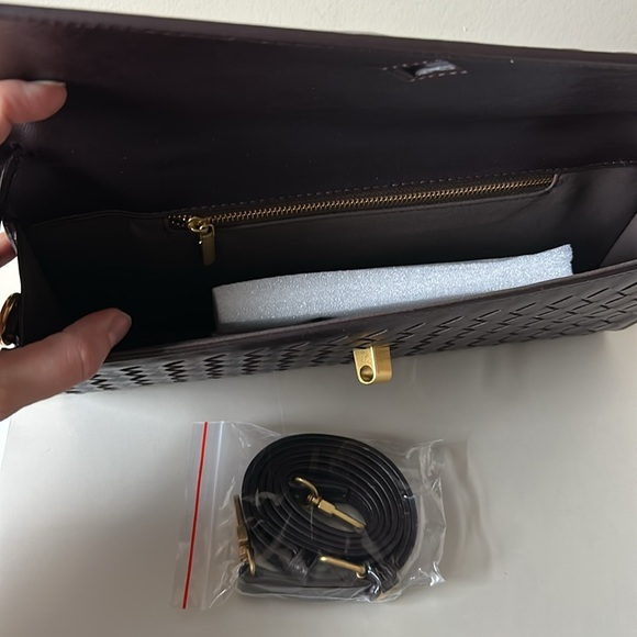 Elegant Woven Clutch with Gold Accent
